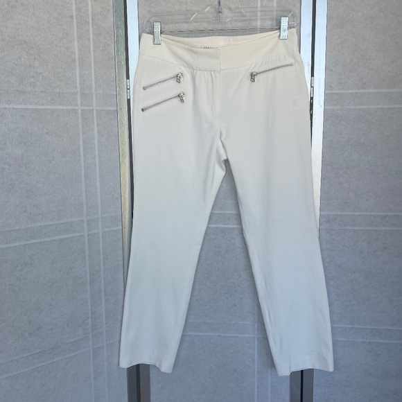 Veronica Beard White Roxy Baby Zipper Pants sz 6